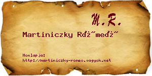 Martiniczky Rómeó névjegykártya